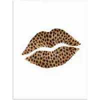 PosterMonkey Poster 120x160 cm - Lip - Panterprint - Minimalistisch - Wit - Posters - Kamer decoratie - Wanddecoratie woonkamer - Muurdecoratie slaapkamer XXL