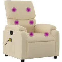vidaXL Massagestoel met crèmekleurige stof