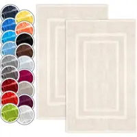 NatureMark Verpakking van 2 badmatten | Premium kwaliteit | 100% katoen | 50 x 80 cm | Dubbele verpakking douchemat | Kleur: naturel/crème