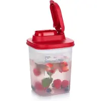 Tupperware Schenkkan Vierkant 1 L ZONDER filter | Koelkastkan Kan transparant rood