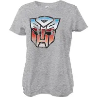 Transformers Distressed Autobot Shield Girly T-shirt voor dames, heathergrijs