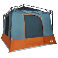 vidaXL Binnentent met dak Grijs en Oranje 290 x 288 x 234 cm taft