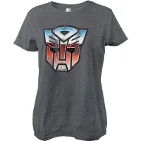 Transformers Distressed Autobot Shield Girly Tee Damen T-Shirt Dark/Heather-XL