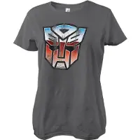 Transformers Distressed Autobot Shield Girly Tee Damen T-Shirt Darkgrey-S