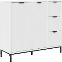 vidaXL Dressoir Wit 89,5 x 33 x 82 cm Bewerkt hout