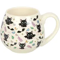 Something Different - Cute and Creepy Cat Print Rounded Mok/beker - Multicolours