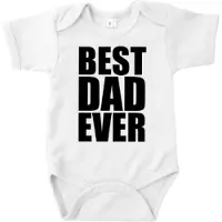 Logostar Vaderdag Cadeau - Romper Best Dad Ever - Maat 92 - Kleur Wit - 100% Katoen