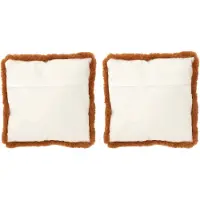 J-Line kussen Eekhoorn - polyester - bruin/gebroken wit - small - 2 stuks