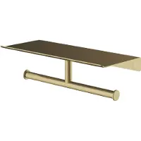 Hotbath &More SHA05 dubbele toiletrolhouder voor Planchet serie geborsteld messing PVD
