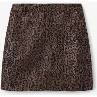 Sissy-Boy Donkerbruine Jacquard Rok Met Leopard Print | Maat: XL