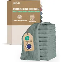 Laleni Hydrofiele Doeken - 100% Katoen - Mousseline - 70x70cm - Lichtgroen - Set van 30