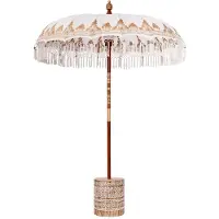 vidaXL Balinese parasol met basis Crème 185 x 185 x 260 cm Katoen