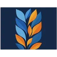 PosterMonkey Poster 80x60 cm - Abstract - Bladeren - Blauw - Posters - Kamer decoratie - Wanddecoratie woonkamer - Muurdecoratie slaapkamer