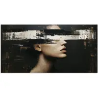 PosterMonkey Poster 80x40 cm - Gezicht - Vrouw - Zwart - Abstract - Posters - Kamer decoratie - Wanddecoratie woonkamer - Muurdecoratie slaapkamer
