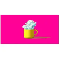PosterMonkey Poster 160x80 cm - Mok - Wolken - Roze - Minimalitisch - Posters - Kamer decoratie - Wanddecoratie woonkamer - Muurdecoratie slaapkamer