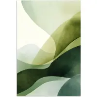 PosterMonkey Poster 20x30 cm - Golven - Abstract - Lichtgroen - Sierlijk - Posters - Kamer decoratie - Wanddecoratie woonkamer - Muurdecoratie slaapkamer