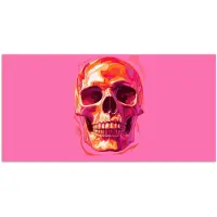 PosterMonkey Poster 160x80 cm - Felroze - Tanden - Schedel - Posters - Kamer decoratie - Wanddecoratie woonkamer - Muurdecoratie slaapkamer