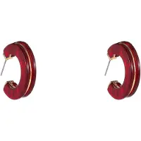 Go Dutch Label Oorknoppen 2 Lines Earring Rood