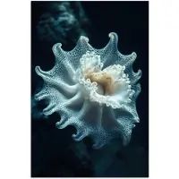 PosterMonkey Poster 40x60 cm - Zeewezen - Wit - Golven - Water - Posters - Kamer decoratie - Wanddecoratie woonkamer - Muurdecoratie slaapkamer