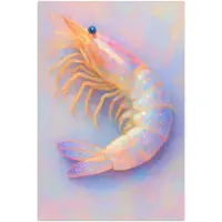 PosterMonkey Poster 20x30 cm - Garnaal - Subtiele structuur - Blauw - Roze - Posters - Kamer decoratie - Wanddecoratie woonkamer - Muurdecoratie slaapkamer