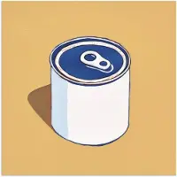 PosterMonkey Poster 50x50 cm - Blikje - Minimalistisch - Blauw - Illustratie - Posters - Kamer decoratie - Wanddecoratie woonkamer - Muurdecoratie slaapkamer