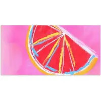 PosterMonkey Poster 80x40 cm - Grapefruit - Geschilderd - Roze - Strepen - Posters - Kamer decoratie - Wanddecoratie woonkamer - Muurdecoratie slaapkamer
