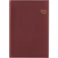 Brepols Omega Lima weekagenda met kwartierindeling 2027 bordeaux (1 week per 2 pagina's) 6-talig