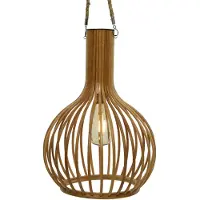 Décoris Solar hanging light dia28-H40cm bamboo