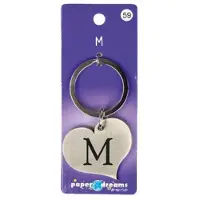 Paper Dreams Hart Sleutelhanger - M Zilver zilver Metaal Paperdreams Sleutelhanger