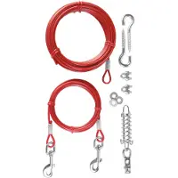 Trixie Spanlijn Rood 15m - Schokdempend, Kunststof Coating - Geschikt voor Honden Tot 50kg