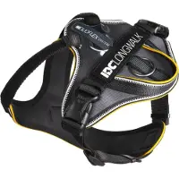 JULIUS K-9 gevoerde hondentuig IDC Longwalk, zwart/grijs, maat: 2XS
