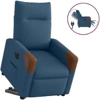 vidaXL Sta-op-stoel elektrisch verstelbaar stof blauw