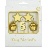 Paper Dreams Taartkaarsjes - 5 Jaar Goud goud Wax Kaars