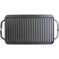 Lodge Gietijzeren Chef Collectie Rechthoekige Omkeerbare Grill & Grillplaat - 20 in x 10 in