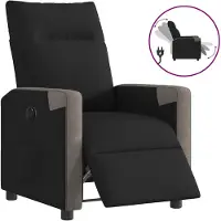 vidaXL Fauteuil verstelbaar elektrisch stof zwart