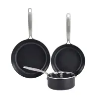 ComBekk Element Expert pannenset - 4-delig - zwart - PFAS vrije keramische antiaanbaklaag - Gemaakt van 100% gerecycled aluminium - Inductiegeschikt