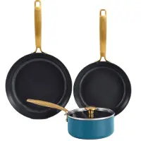 ComBekk Element Expert pannenset 4-delig - PFAS-vrij - 100% gerecycled aluminium - Non-stick keramische antiaanbaklaag - Geschikt voor inductie - Blauw