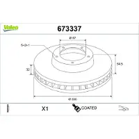 Valeo 673337 Remschijf