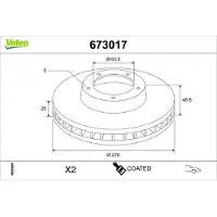 Valeo 673017 Remschijf