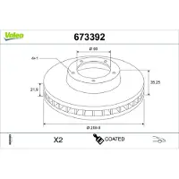 Valeo 673392 Remschijf