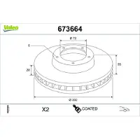 Valeo 673664 Remschijf