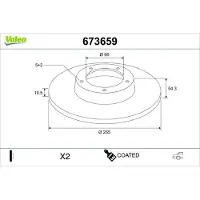Valeo 673659 Remschijf