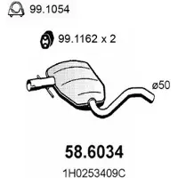 ASSO 58.6034 Uitlaat middendemper