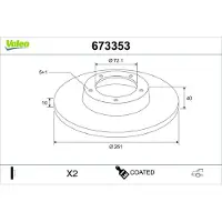 Valeo 673353 Remschijf