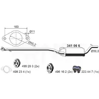 ERNST 341066 Uitlaat middendemper