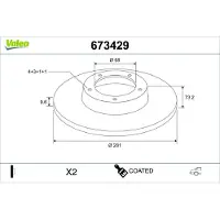 Valeo 673429 Remschijf