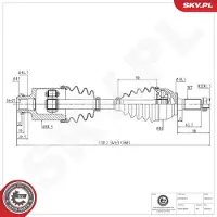 ESEN SKV 40SKV227 Aandrijfas