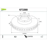 Valeo 673268 Remschijf