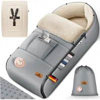 Kidiz Voetenzak voor Autostoeltje en Buggy met Ritssluiting - Baby Slaapzak Deken voor Maxi-Cosi & Wandelwagen / Kinderwagen - Grijs