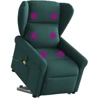 vidaXL Sta-op-massagestoel elektrisch verstelbaar stof donkergroen